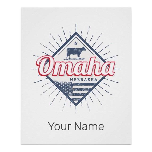 Póster Omaha City Nebraska Estados Unidos (Anverso)