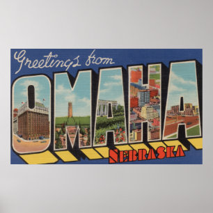 Póster Omaha, letra ScenesOmaha, NE 2 de NebraskaLarge