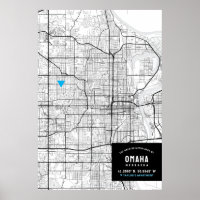 Omaha, Mapa de la ciudad de Nebraska + Marcar su u