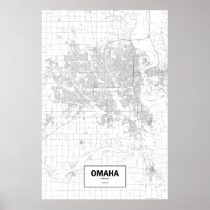 Póster Omaha, Nebraska (negro en blanco)