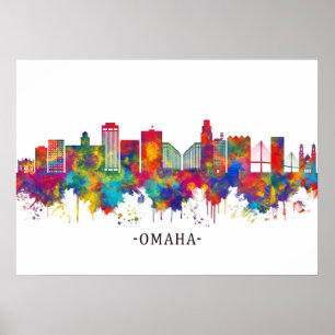 Póster Omaha Nebraska Skyline