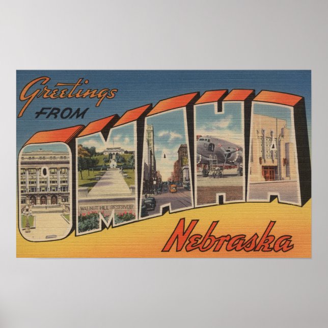 Póster Omaha, NebraskaGrandes Escenas de letrasOmaha, NE (Frente)