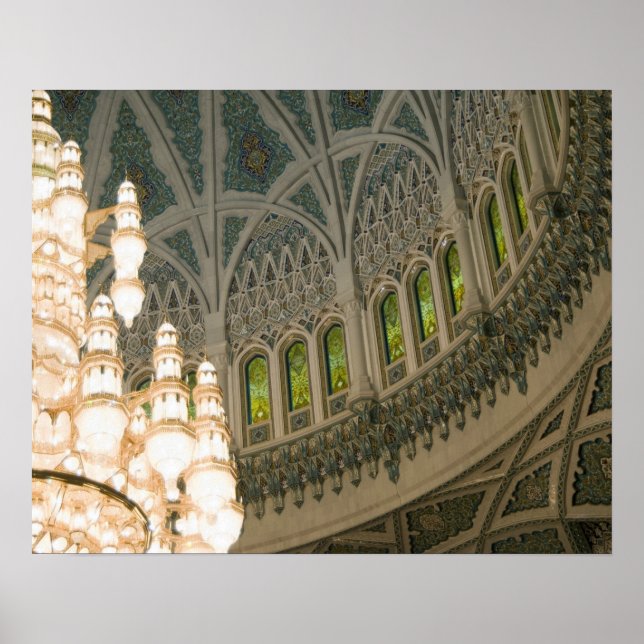 Póster Omán, Mascate, mezquita del sultán Qaboos (Frente)