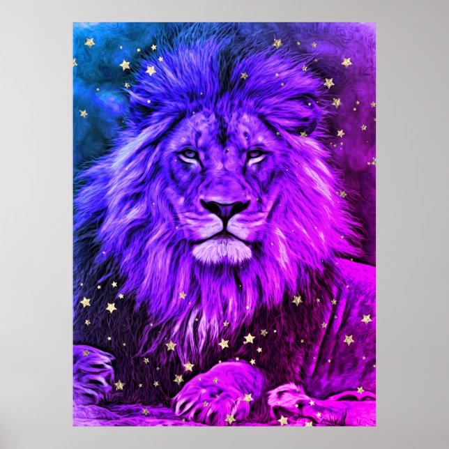 Póster *~* Ombre Artsy LION Celestial Artística AP23 (Frente)