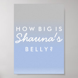 Póster Ombre Blue Silver Belly tamaño Rótulo de juego Bab