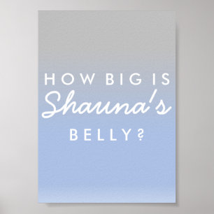 Póster Ombre Blue Silver Belly tamaño Rótulo de juego Bab