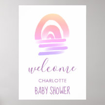 Ombre Boho acuarela Rainbow Baby Shower