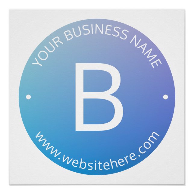 Póster Ombre de desvanecimiento azul y púrpura con texto  (Anverso)