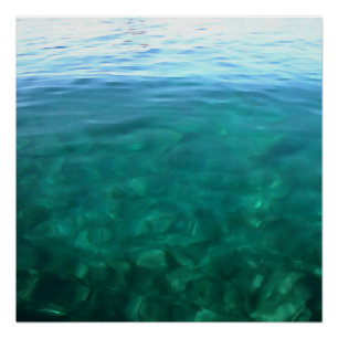 Póster Ombre verde y mint oceánico resumen arte