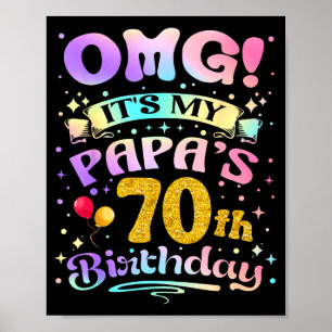 Póster Omg Es el 70 cumpleaños de mi papá Feliz 70 años