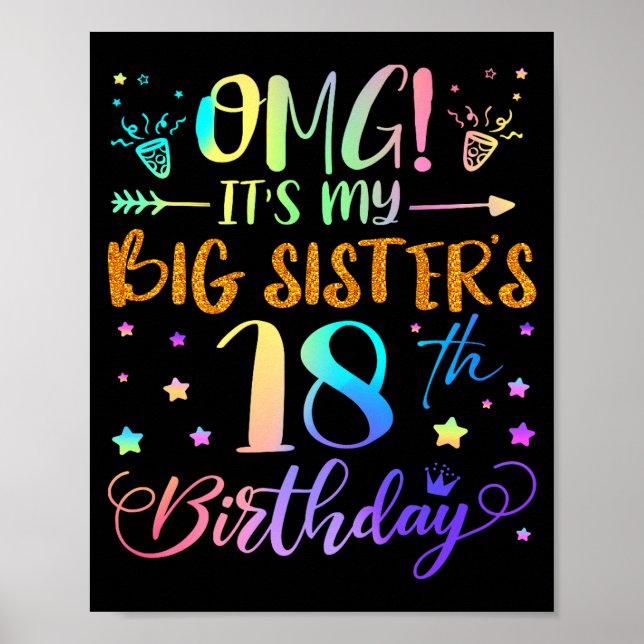 Póster Omg Es El Cumpleaños 18 De Mi Hermana Mayor Dulces (Frente)