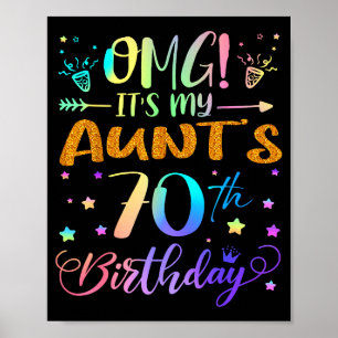 Póster Omg Es El Cumpleaños 70 De Mi Tía Dulces 70 Años 