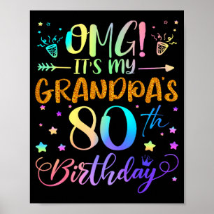 Póster Omg Es El Cumpleaños 80 De Mi Abuelo Dulces 80 Año