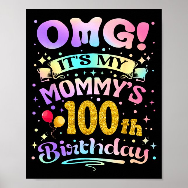 Póster Omg Es El Cumpleaños Número 100 De Mi Mami Feliz 1 (Frente)
