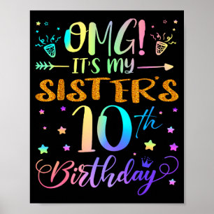 Póster Omg Es El Cumpleaños Número 10 De Mi Hermana Dulce