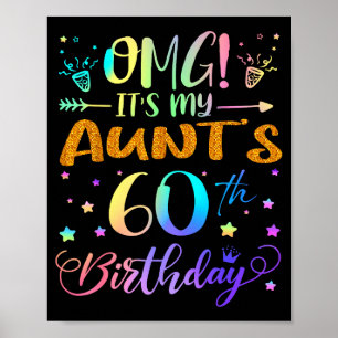 Póster Omg Es El Cumpleaños Número 60 De Mi Tía Dulces 60