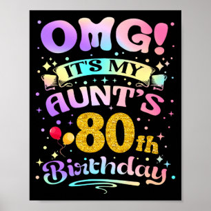 Póster Omg Es El Cumpleaños Número 80 De Mi Tía Feliz 80 