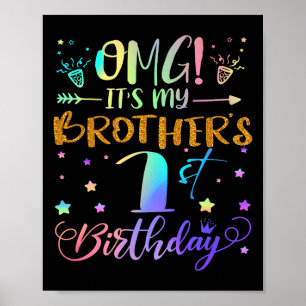 Póster Omg es mi hermano primer cumpleaños dulce de 1 año