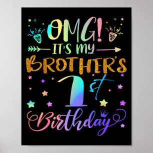Póster Omg es mi hermano primer cumpleaños dulce de 1 año