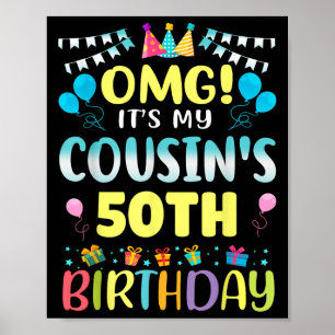 Póster Omg es mi primo 50 cumpleaños dulce 50 años, Ol