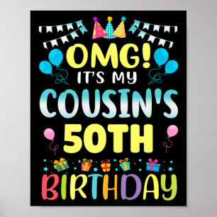 Póster Omg es mi primo 50 cumpleaños dulce 50 años, Ol