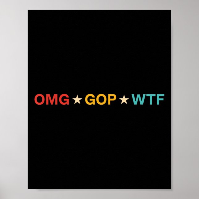 Póster Omg Gop Wtf Vintage Design  (Frente)