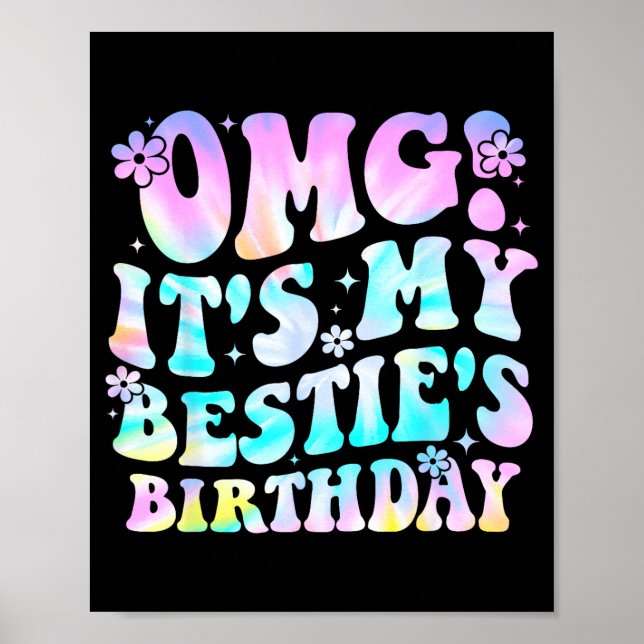 Póster Omg It's My Ie's Birthday Funny Friend Birthday  (Frente)