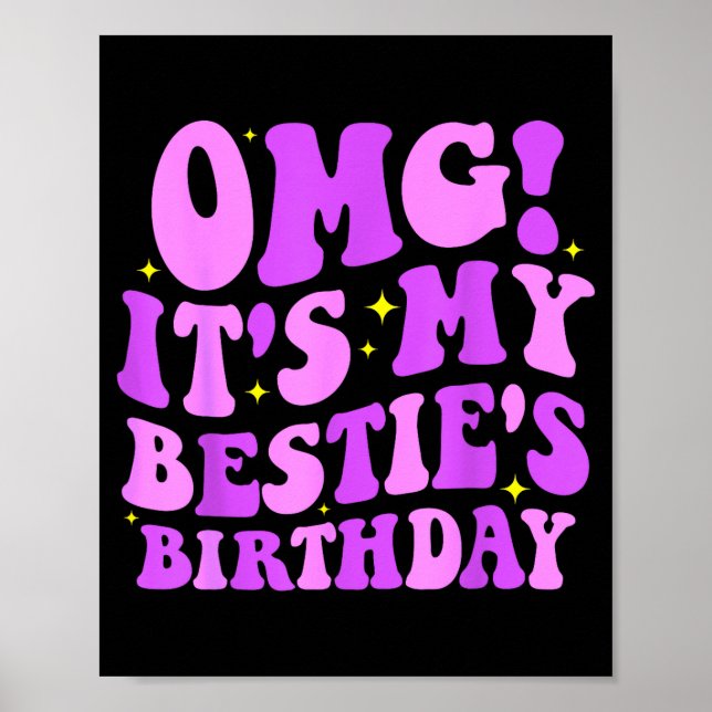 Póster Omg It's My Ie's Birthday Funny Friend Birthday  (Frente)