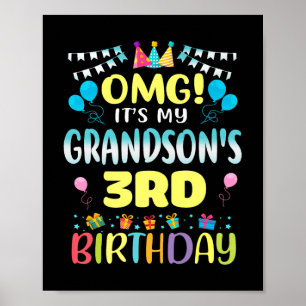Póster Omg sus nietos tercer cumpleaños dulce de tres año