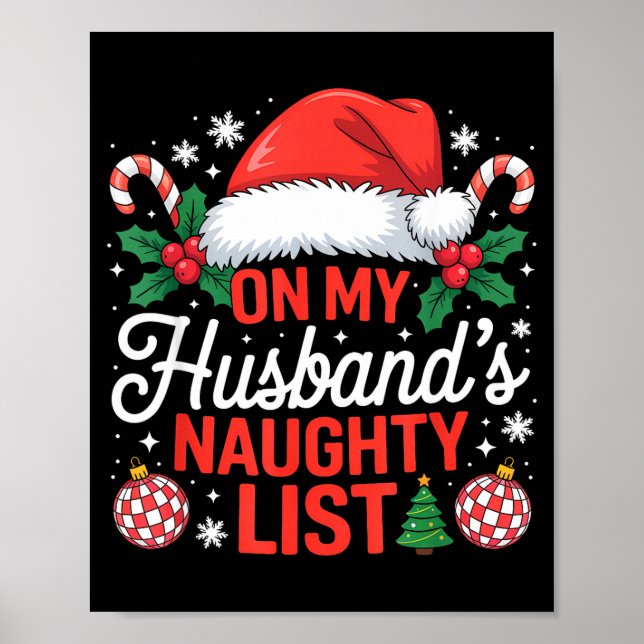 Póster On My Husbands Naughty List Christmas  (Frente)