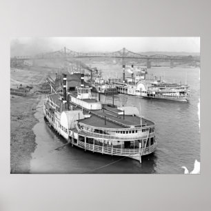 Póster On the Cincinnati Levee 1905