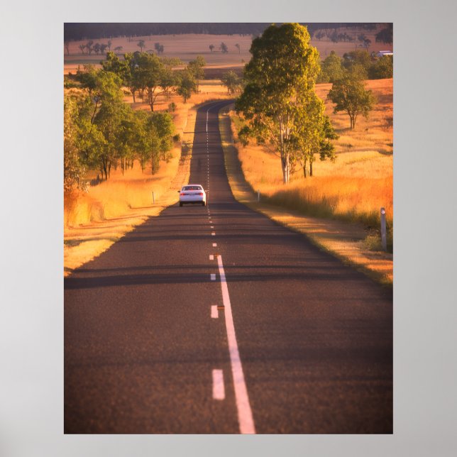 Póster On the Road Again a Long Stretch of Road on a Wall (Frente)