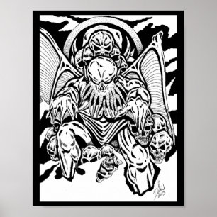 PÓSTER "ON THE THRONE OF SKULLS" (EN EL TRONO DE LAS HABI