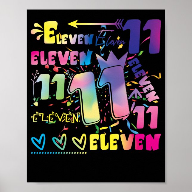 Póster Once años de edad 11º cumpleaños (Frente)