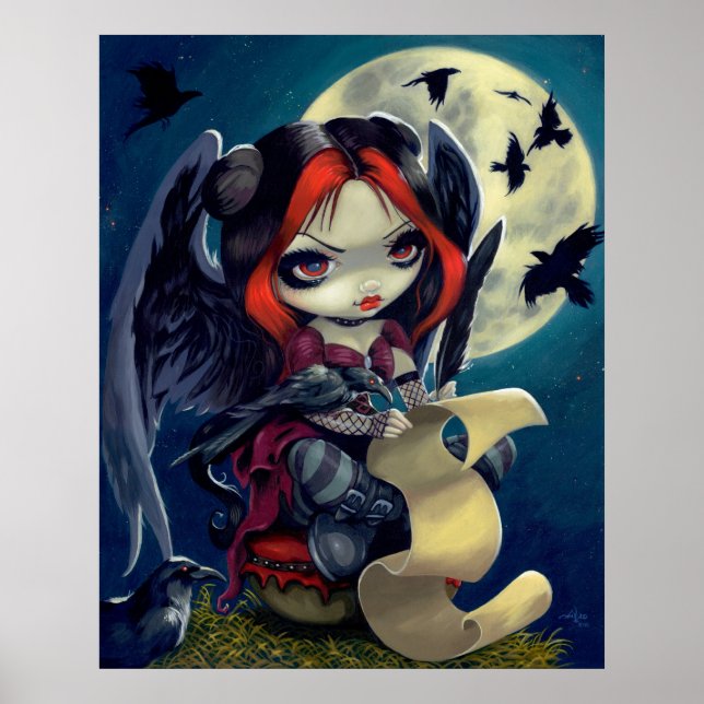Póster Once Upon a Midnight Dreary ART PRINT hada gótica (Frente)
