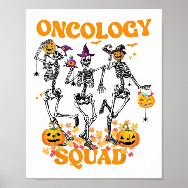 Póster Oncología Squad Skeleton Bockin Hojas de caída esp (Frente)