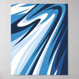 Póster Onda abstracta dinámica en tonos azules