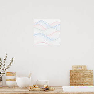 Póster Onda de Malla de Celosía de Pastel