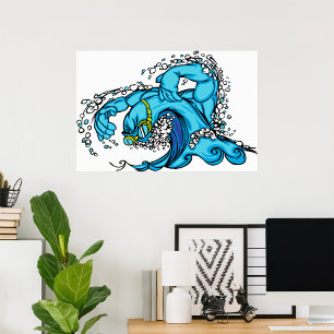 Póster Onda De Natación