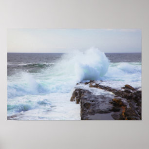 Póster Onda de Océano Atlántico que se estrella en la