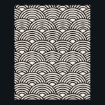 Póster Onda Japonesa Seigaiha Blanco Negro Y Crema<br><div class="desc">Patrón De Ola Seigaiha Japonesa - Blanco Negro Y Crema.</div>