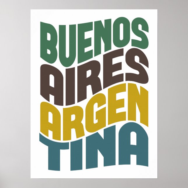 Póster Onda retro Argentina de Buenos Aires (Frente)
