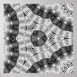 Póster Onda sinusoidal a cuadros Distorsión reflejada 8x8
