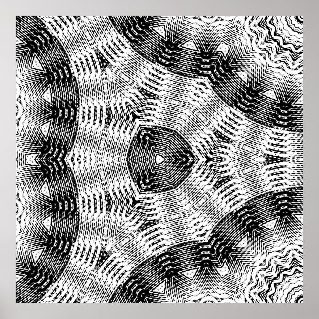 Póster Onda sinusoidal a cuadros Distorsión reflejada 8x8 (Frente)