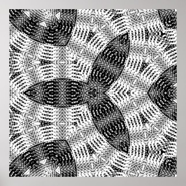 Póster Onda sinusoidal ajedrezada distorsionada espejada  (Frente)