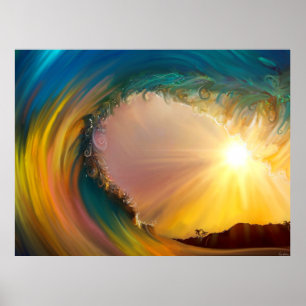 Póster Onda tropical al fondo de la videollamada al atard