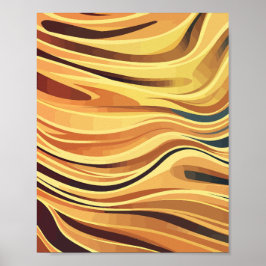 Póster Ondas Abstractas Cálidas Fluidas