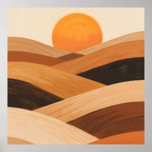 Póster Ondas de arena suave al atardecer