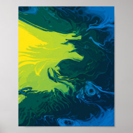 Póster Ondas de color líquido abstracto