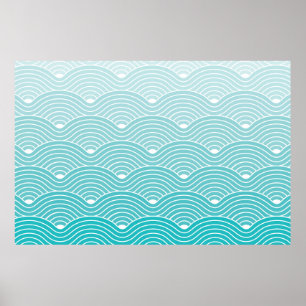 Póster Ondas de curva fondo del patrón geométrico, cosech